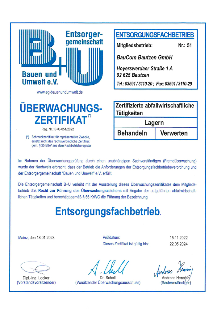 BauCom Bautzen GmbH | Tiefbau und Straßenbau