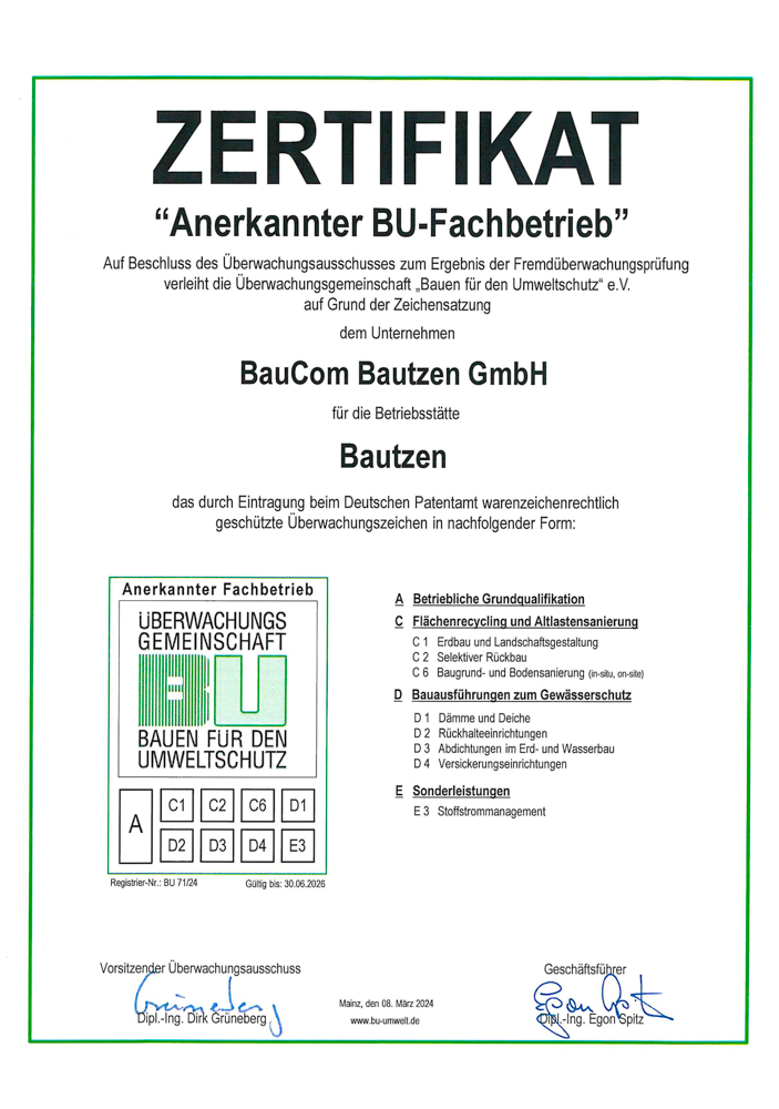 BauCom Bautzen GmbH | Tiefbau und Straßenbau